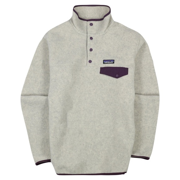 Patagonia Synchilla Snap-T Pullover Fleece Sweater Oatmeal Heather Purple XS - Picture 2 of 8